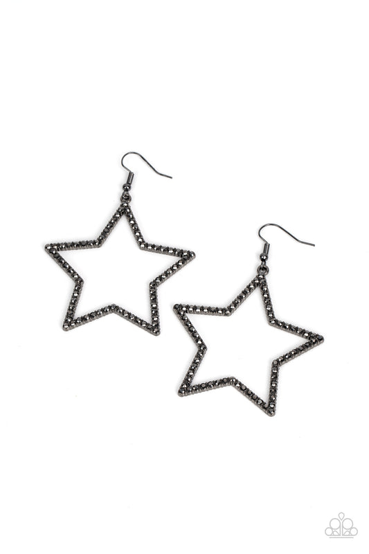 Supernova Sparkle - Black Earring - Paparazzi - Dare2bdazzlin N Jewelry