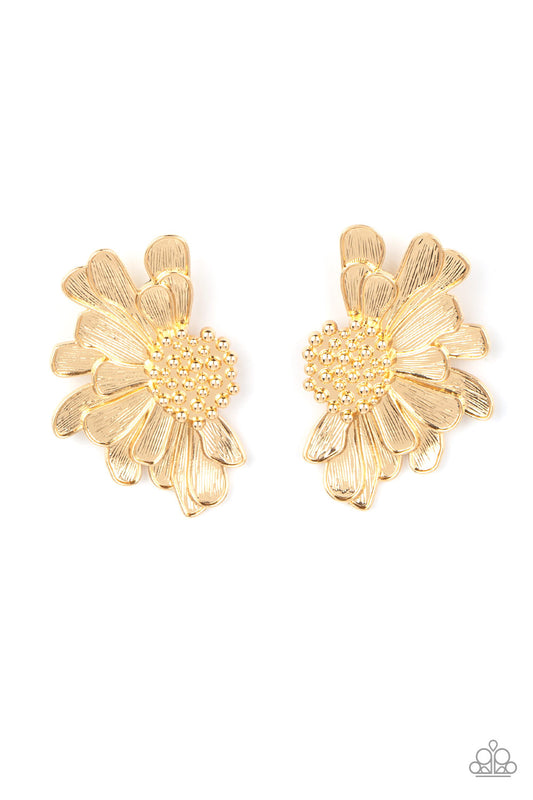 Farmstead Meadow - Gold Earring - Paparazzi - Dare2bdazzlin N Jewelry