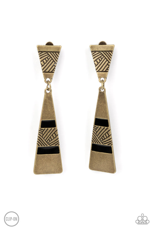 Safari Seeker - Brass Earring - Paparazzi - Dare2bdazzlin N Jewelry