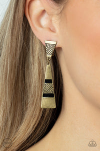 Safari Seeker - Brass Earring - Paparazzi - Dare2bdazzlin N Jewelry