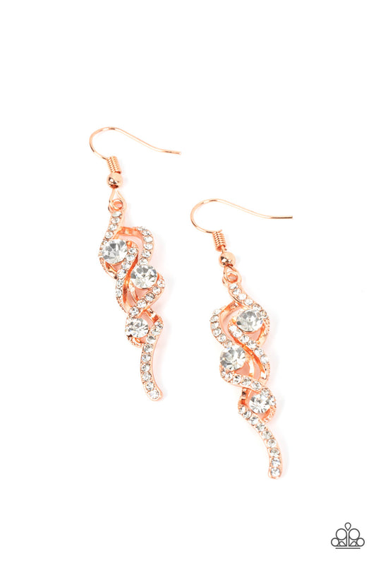 Highly Flammable - Copper Earring - Paparazzi - Dare2bdazzlin N Jewelry