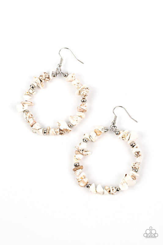 Mineral Mantra - White Earring - Paparazzi - Dare2bdazzlin N Jewelry