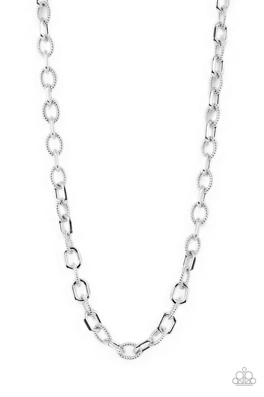 Modern Motorhead - Silver Necklace - Paparazzi - Dare2bdazzlin N Jewelry