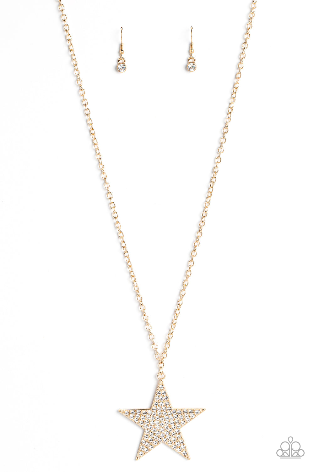 Rock Star Sparkle - Gold Necklace - Paparazzi - Dare2bdazzlin N Jewelry