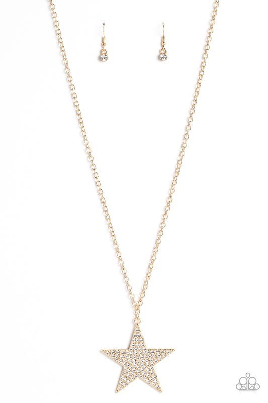 Rock Star Sparkle - Gold Necklace - Paparazzi - Dare2bdazzlin N Jewelry