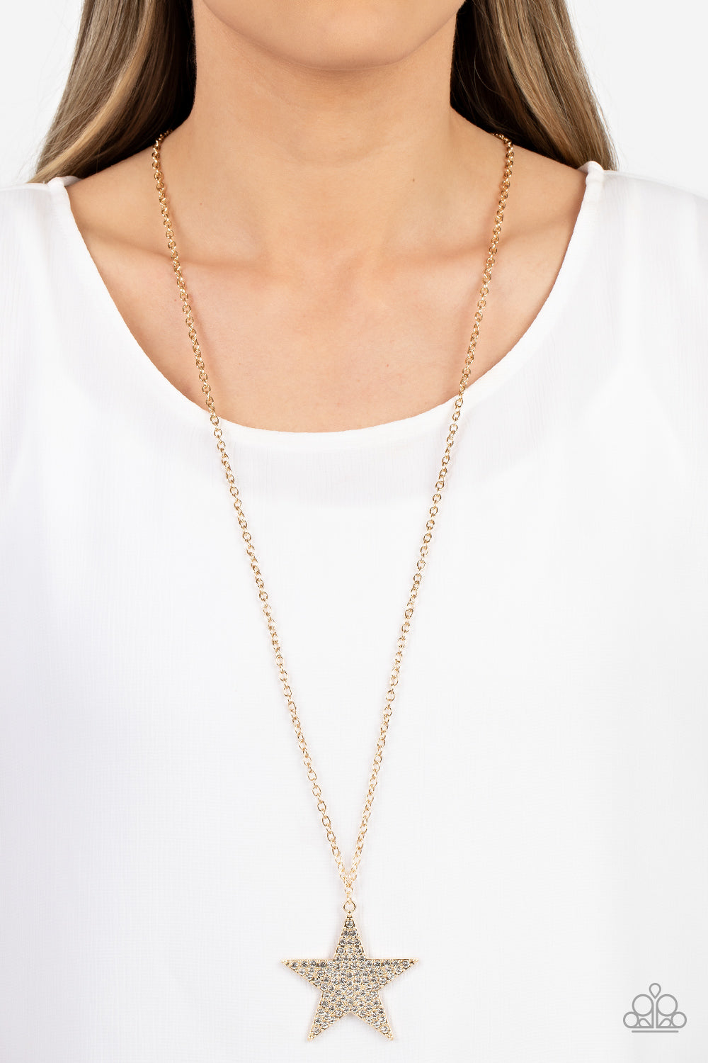 Rock Star Sparkle - Gold Necklace - Paparazzi - Dare2bdazzlin N Jewelry