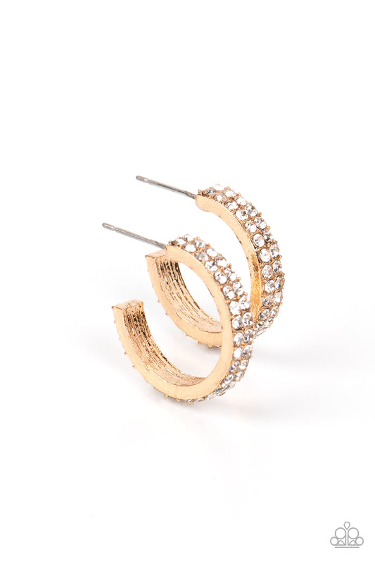 Positively Petite - Gold Earring - Paparazzi - Dare2bdazzlin N Jewelry