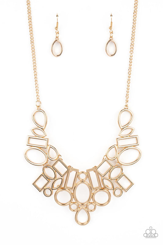 Geometric Grit - Gold Necklace - Paparazzi - Dare2bdazzlin N Jewelry