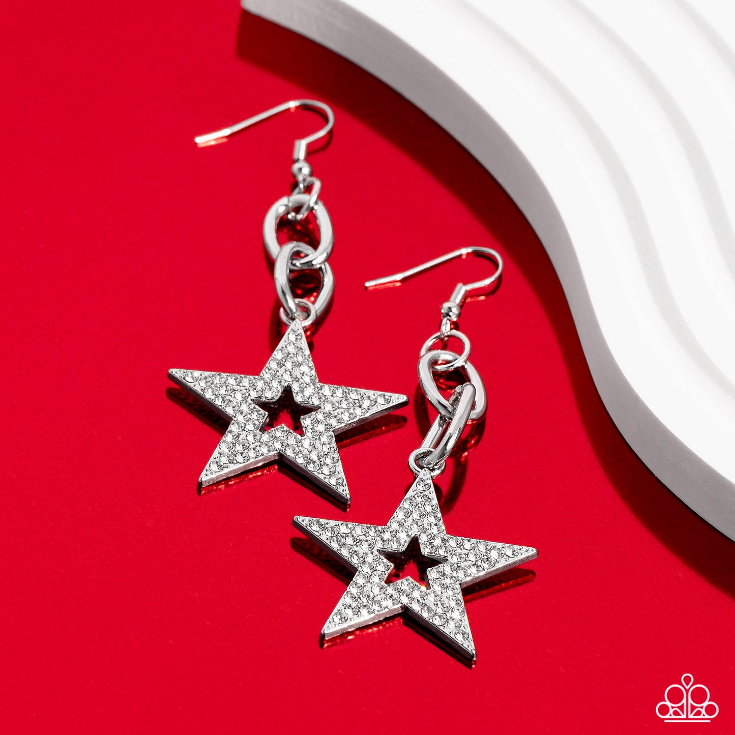 Cosmic Celebrity - White Earring - Paparazzi - Dare2bdazzlin N Jewelry