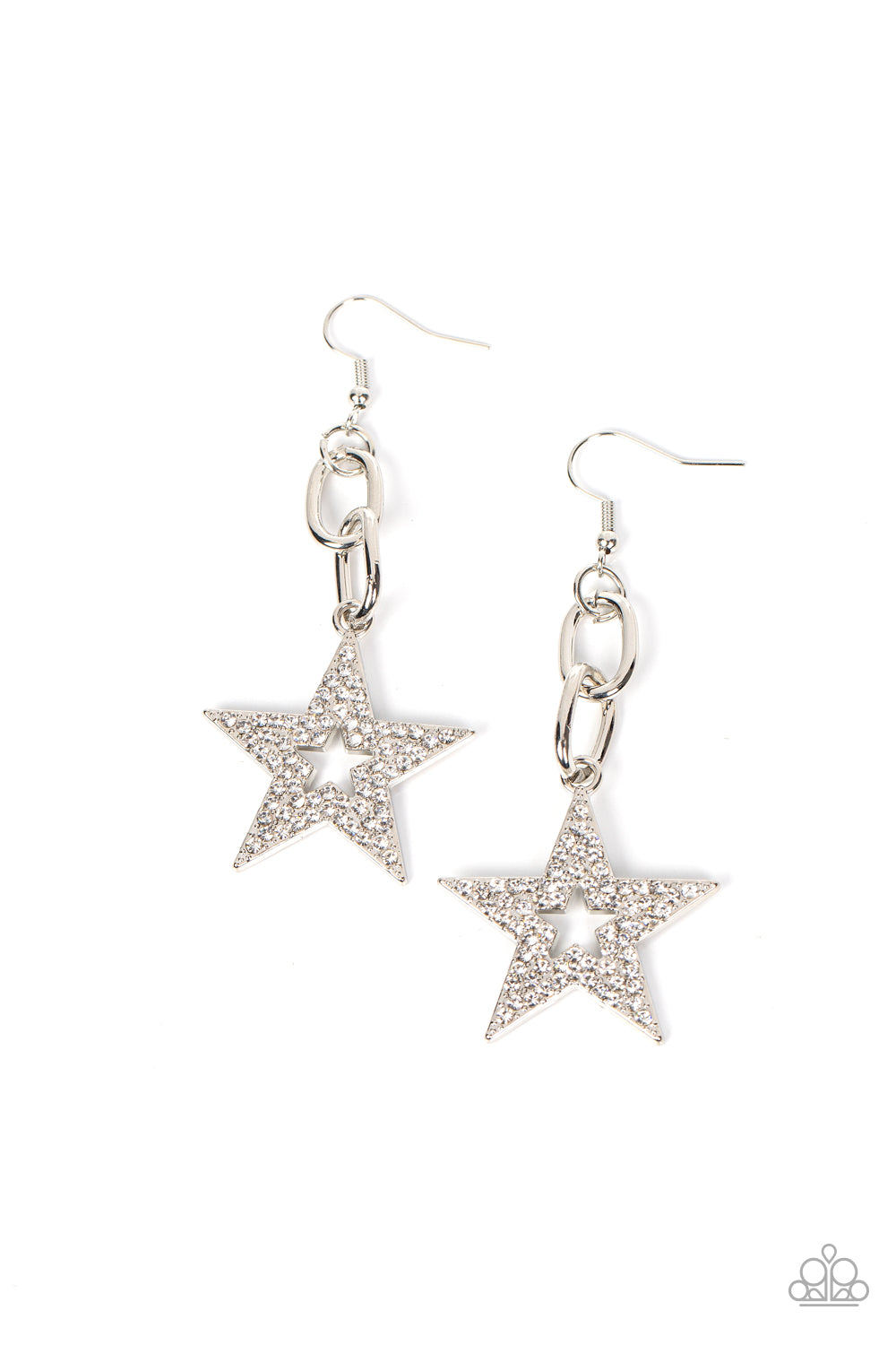 Cosmic Celebrity - White Earring - Paparazzi - Dare2bdazzlin N Jewelry