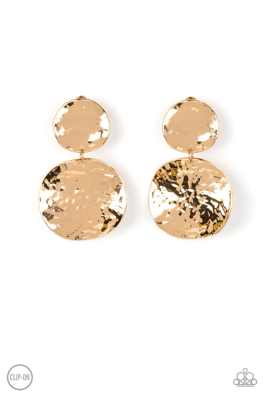 Rush Hour - Gold Earring - Paparazzi - Dare2bdazzlin N Jewelry