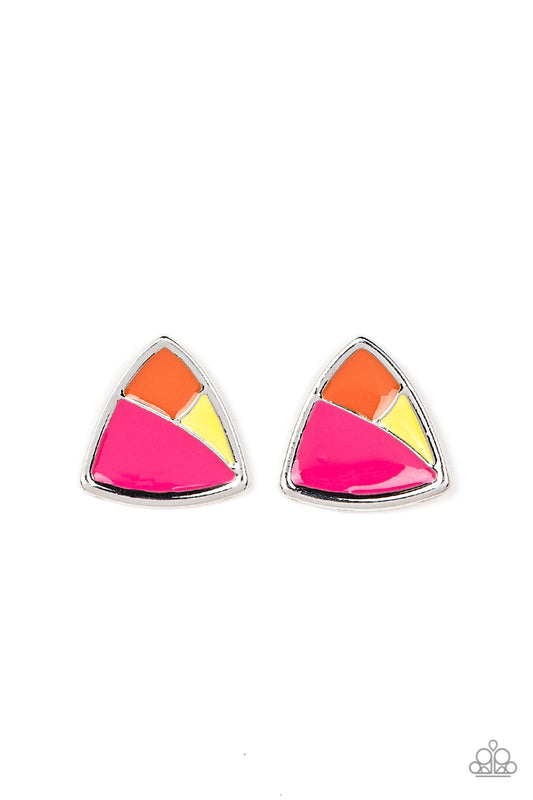 Kaleidoscopic Collision - Multi Earring - Paparazzi - Dare2bdazzlin N Jewelry