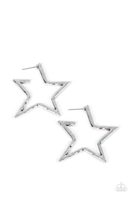 All-Star Attitude - Silver Earring - Paparazzi - Dare2bdazzlin N Jewelry