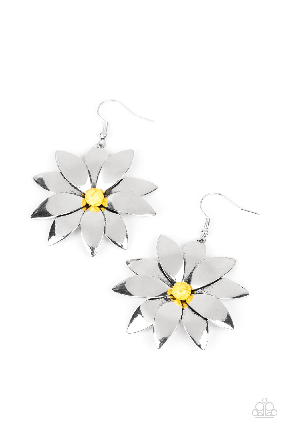 Pinwheel Prairies - Yellow Earring - Paparazzi - Dare2bdazzlin N Jewelry