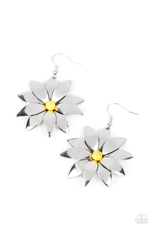 Pinwheel Prairies - Yellow Earring - Paparazzi - Dare2bdazzlin N Jewelry