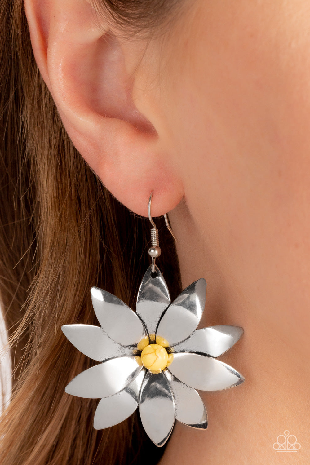Pinwheel Prairies - Yellow Earring - Paparazzi - Dare2bdazzlin N Jewelry