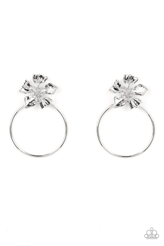 Buttercup Bliss - Silver Earring - Paparazzi - Dare2bdazzlin N Jewelry