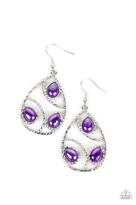 Send the BRIGHT Message - Purple Earring - Paparazzi - Dare2bdazzlin N Jewelry