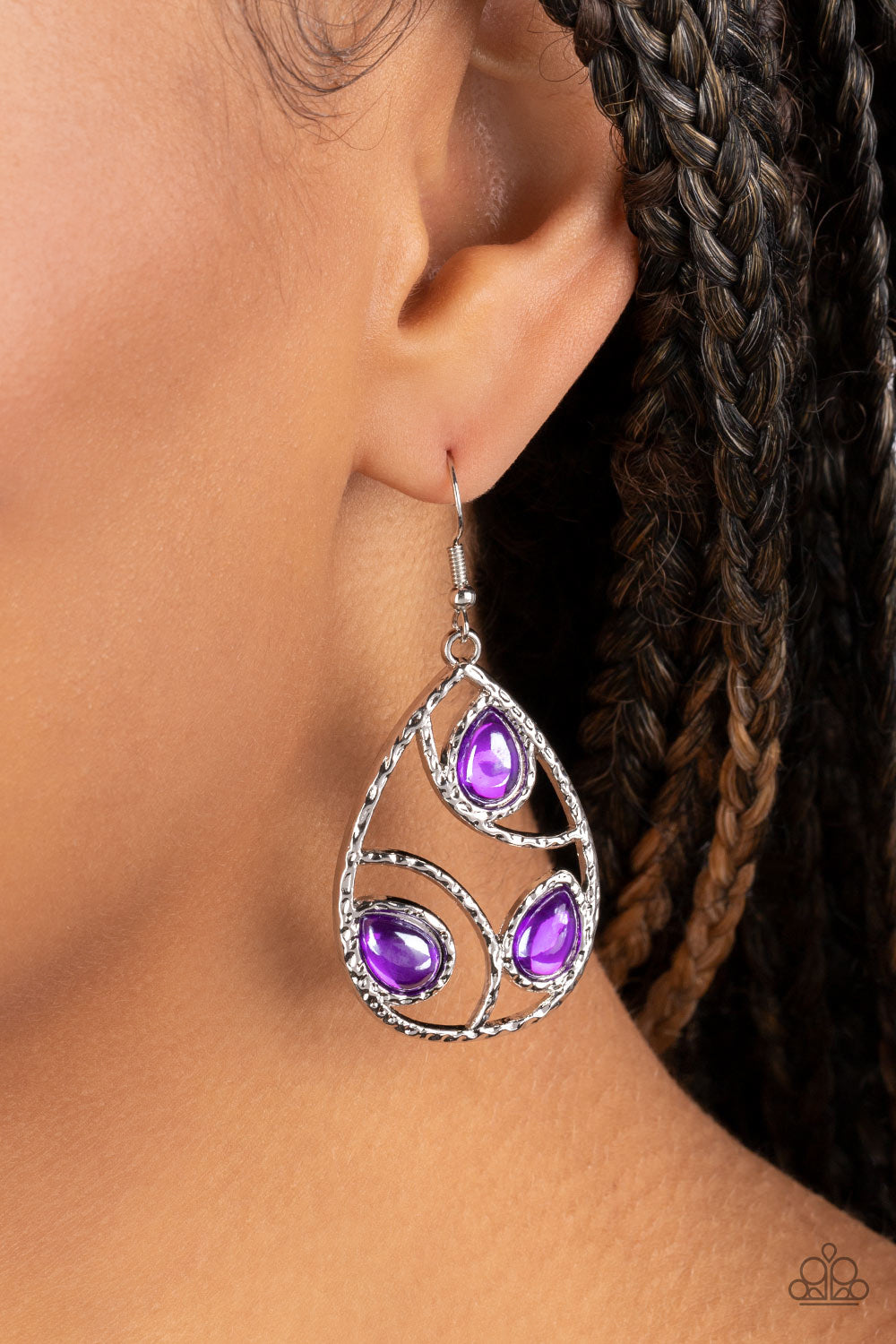 Send the BRIGHT Message - Purple Earring - Paparazzi - Dare2bdazzlin N Jewelry