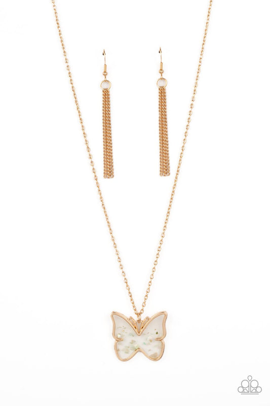 Gives Me Butterflies - Gold Necklace - Paparazzi - Dare2bdazzlin N Jewelry