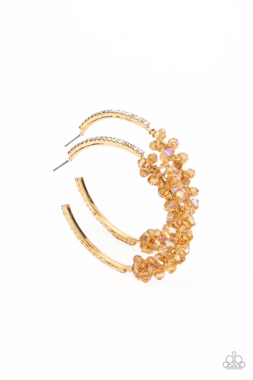 Bubble-Bursting Bling - Gold Earring - Paparazzi - Dare2bdazzlin N Jewelry