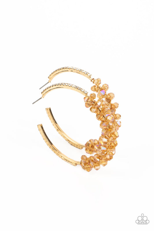 Bubble-Bursting Bling - Gold Earring - Paparazzi - Dare2bdazzlin N Jewelry