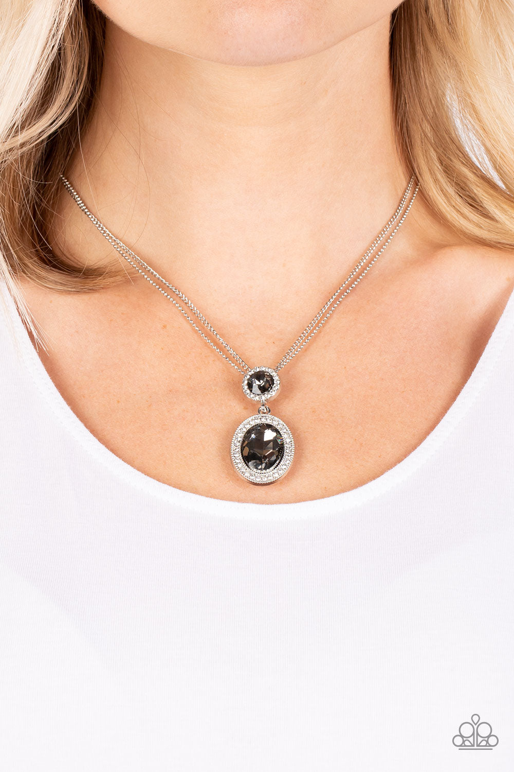 Castle Diamonds - Silver Necklace - Paparazzi - Dare2bdazzlin N Jewelry