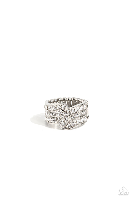 No Flowers Barred - White Ring - Paparazzi - Dare2bdazzlin N Jewelry