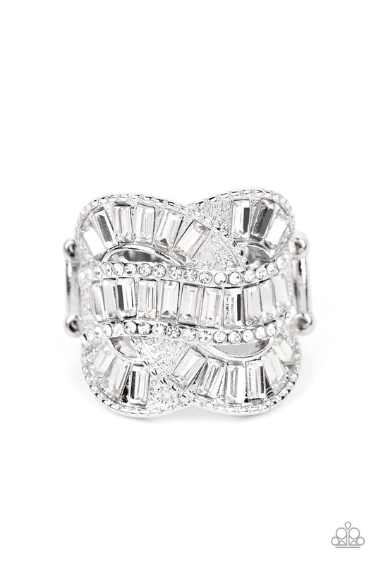 Six-Figure Flex - White Ring - Paparazzi - Dare2bdazzlin N Jewelry