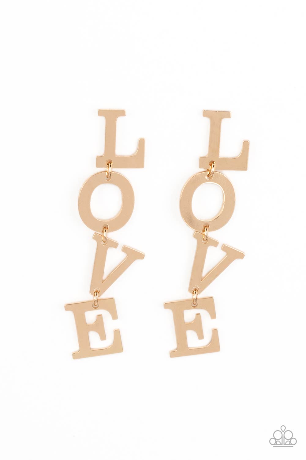 L-O-V-E - Gold Earring - Paparazzi - Dare2bdazzlin N Jewelry