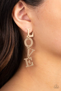 L-O-V-E - Gold Earring - Paparazzi - Dare2bdazzlin N Jewelry