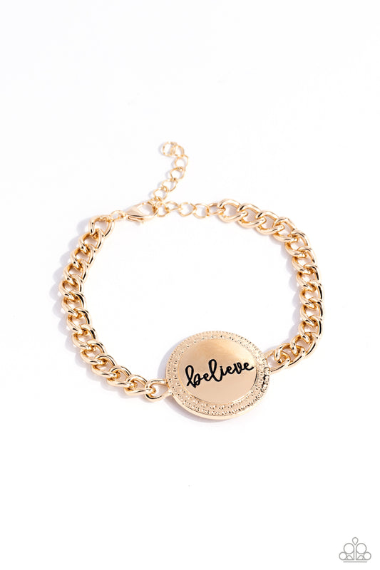 Hope and Faith - Gold Bracelet - Paparazzi - Dare2bdazzlin N Jewelry
