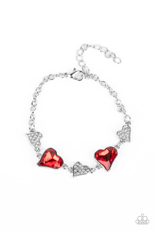 Cluelessly Crushing - Red Bracelet - Paparazzi - Dare2bdazzlin N Jewelry