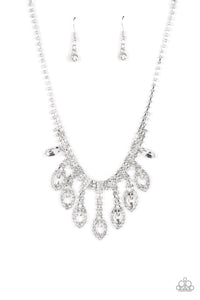 REIGNING Romance - White Necklace - Paparazzi - Dare2bdazzlin N Jewelry