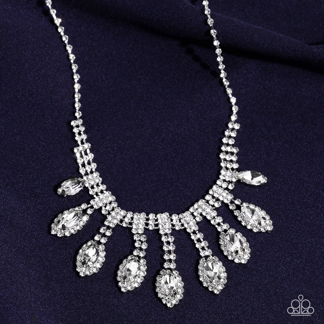 REIGNING Romance - White Necklace - Paparazzi - Dare2bdazzlin N Jewelry