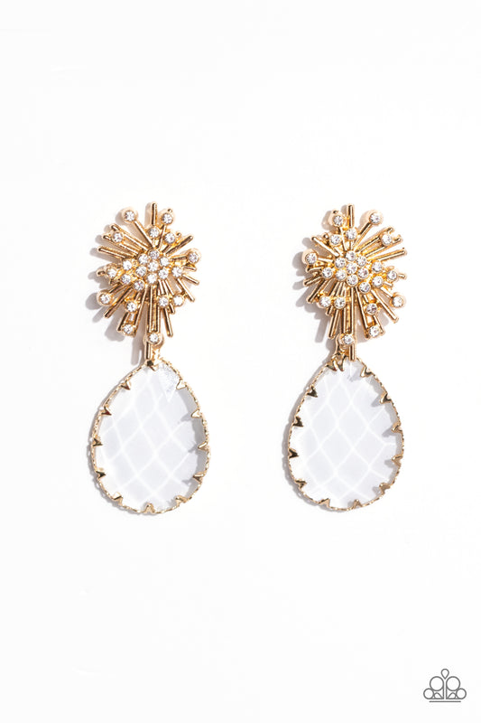 Stellar Shooting Star - Gold Earring - Paparazzi - Dare2bdazzlin N Jewelry
