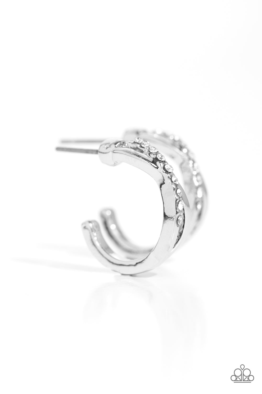 Horoscopic Helixes - White Earring - Paparazzi - Dare2bdazzlin N Jewelry