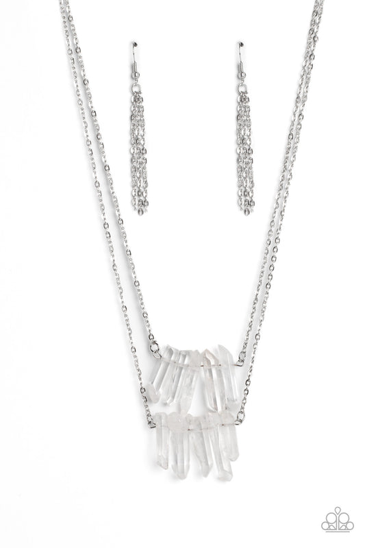 Crystal Catwalk - White Necklace - Paparazzi - Dare2bdazzlin N Jewelry