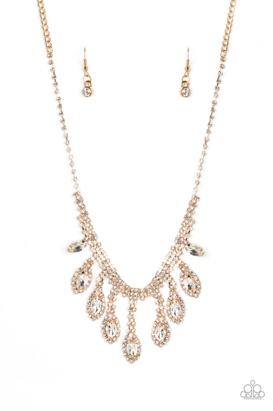 REIGNING Romance - Gold Necklace - Paparazzi - Dare2bdazzlin N Jewelry