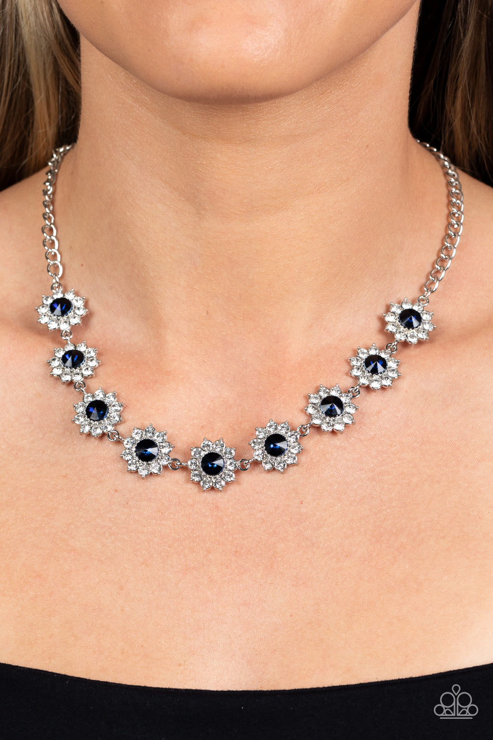 Blooming Brilliance - Blue Necklace - Paparazzi - Dare2bdazzlin N Jewelry