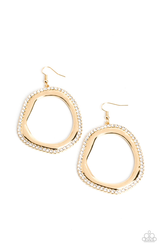Scintillating Shareholder - Gold Earring - Paparazzi - Dare2bdazzlin N Jewelry