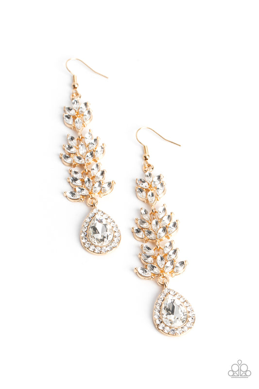 Water Lily Whimsy - Gold Earring - Paparazzi - Dare2bdazzlin N Jewelry