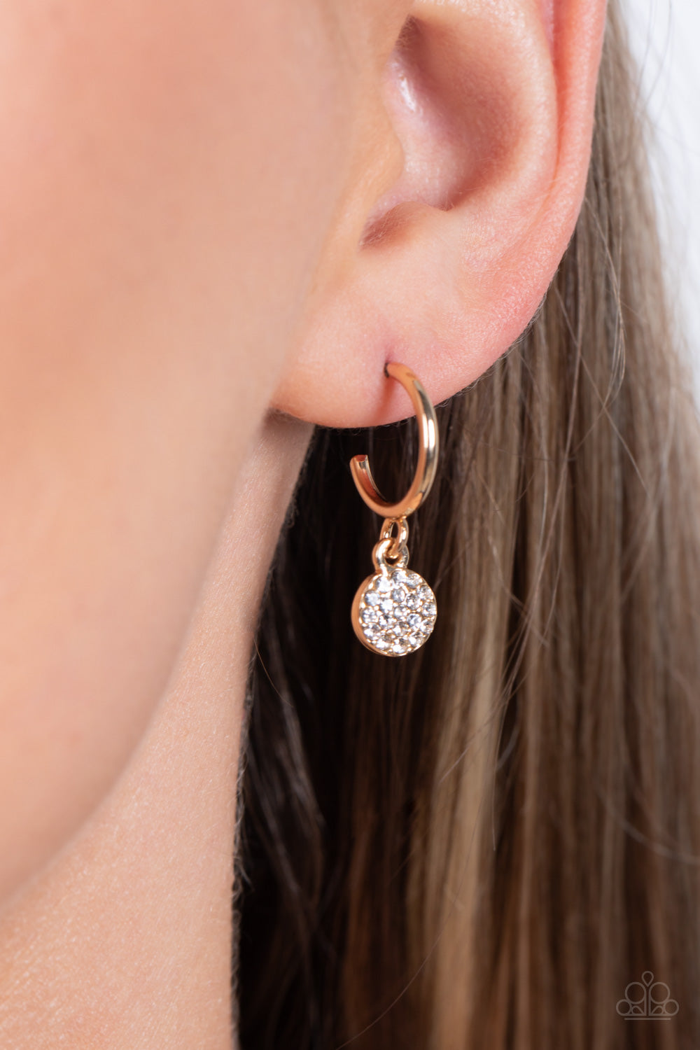 Bodacious Ballroom - Gold Hoop Earring - Paparazzi - Dare2bdazzlin N Jewelry