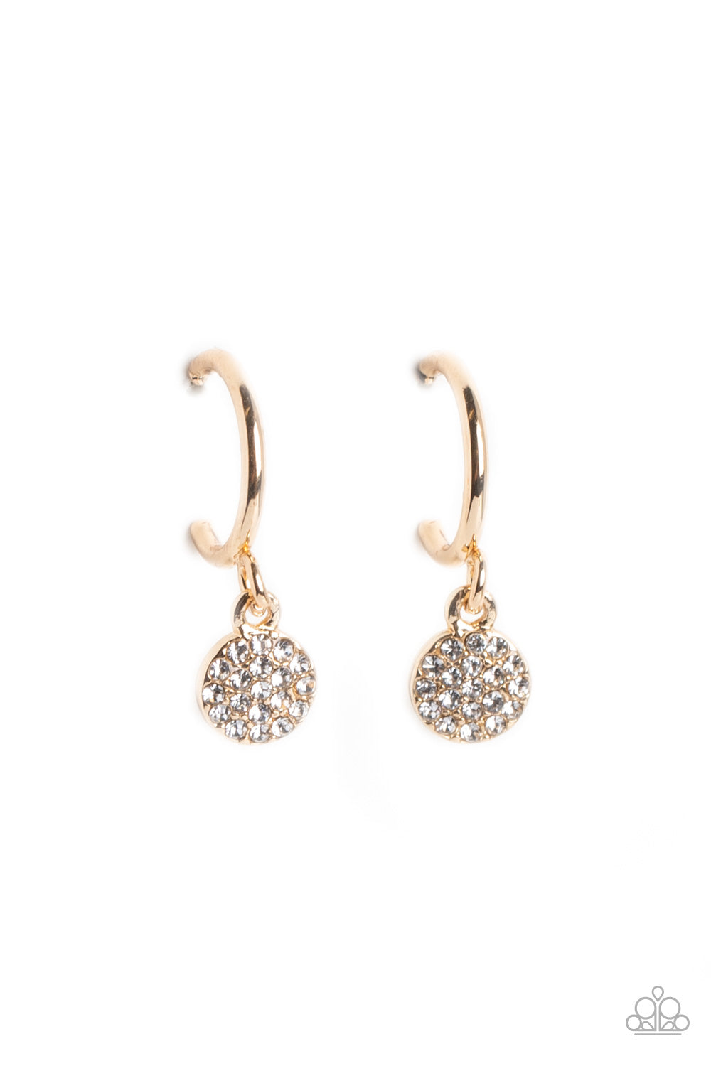 Bodacious Ballroom - Gold Hoop Earring - Paparazzi - Dare2bdazzlin N Jewelry
