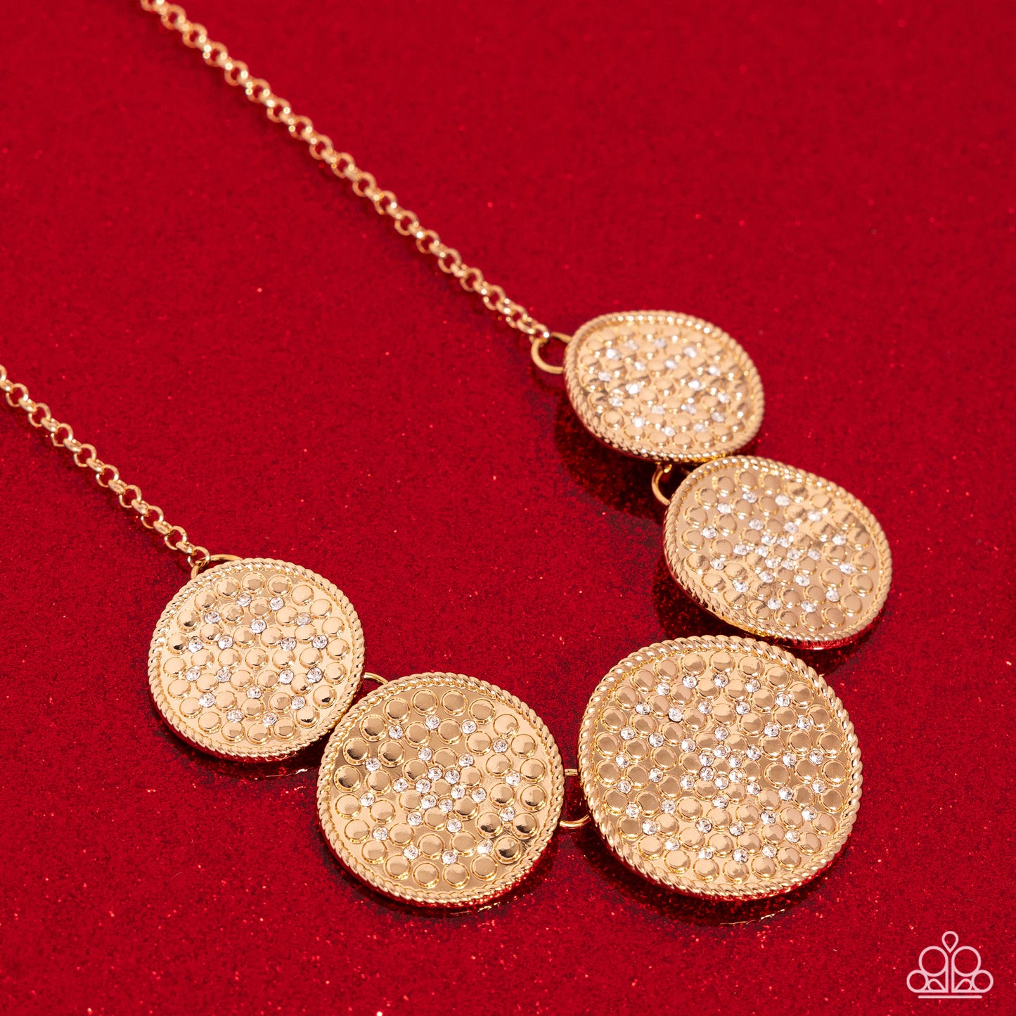 Medaled Mosaic - Gold Necklace - Paparazzi - Dare2bdazzlin N Jewelry