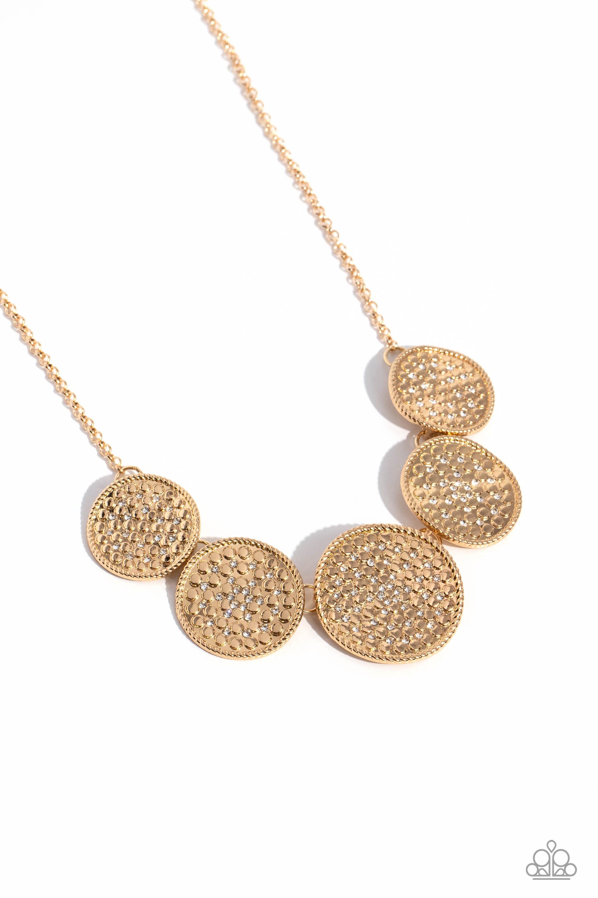Medaled Mosaic - Gold Necklace - Paparazzi - Dare2bdazzlin N Jewelry