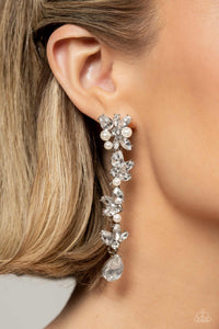 LIGHT at the Opera - White Earring - Paparazzi - Dare2bdazzlin N Jewelry