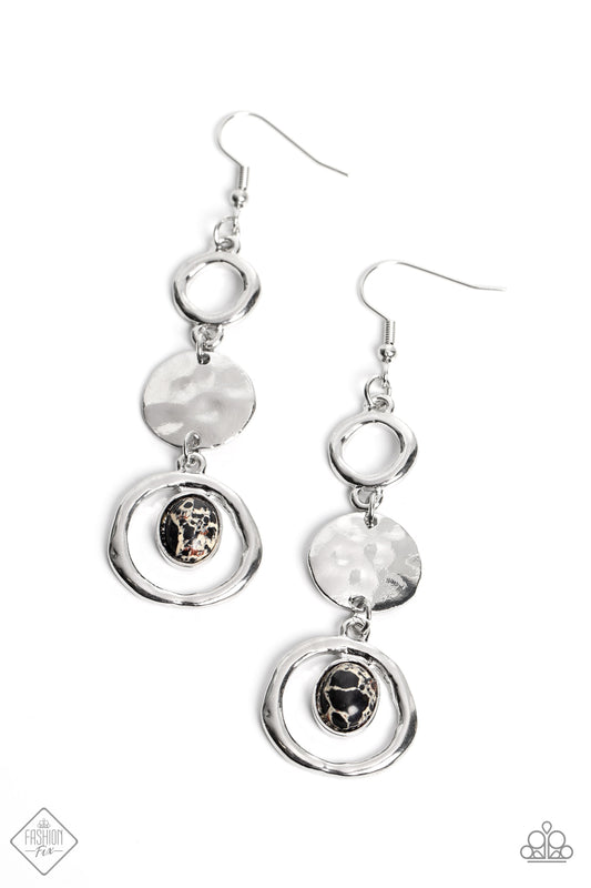Marble Montage - Black Earring - Paparazzi - Dare2bdazzlin N Jewelry