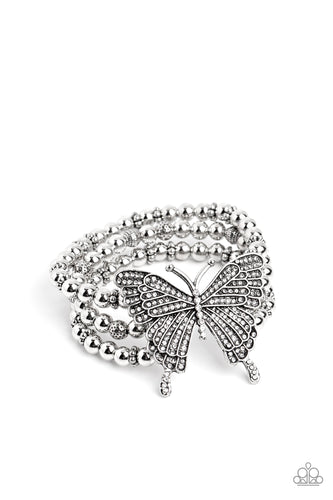First WINGS First - White Bracelet - Paparazzi - Dare2bdazzlin N Jewelry
