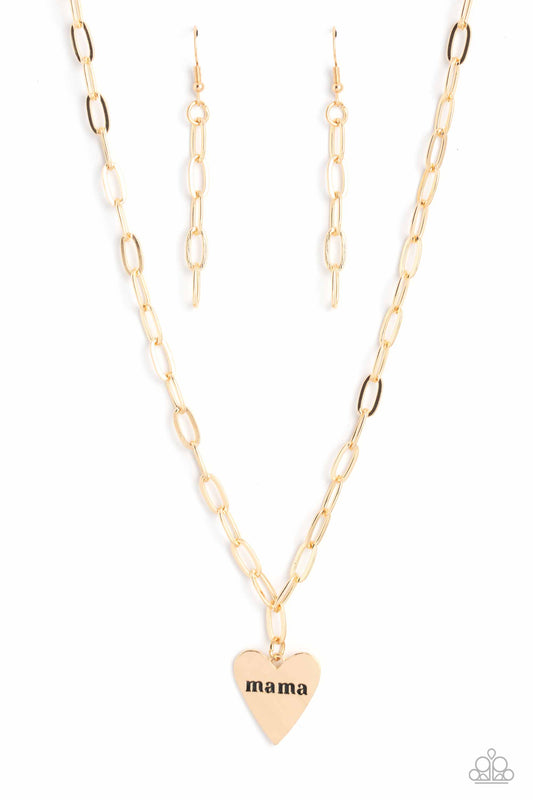 Mama Cant Buy You Love - Gold Necklace - Paparazzi - Dare2bdazzlin N Jewelry